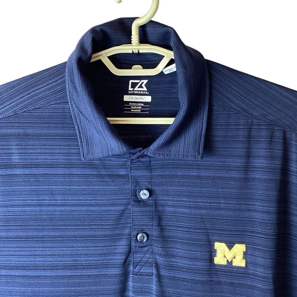 Cutter & Buck Michigan Wolverines CB DryTec Golf Polo Shirt XL NCAA Football
